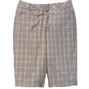 Investments Plaid Knee-Length Golf Shorts 4 Pockets Size 16